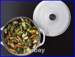 6 Quart Enameled Cast Iron Dutch Oven with Lid Dual Handles Oven Safe up to