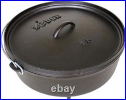 6 Quart Pre-Seasoned Cast Iron Camp Dutch Oven with Lid Dual Handles Use in