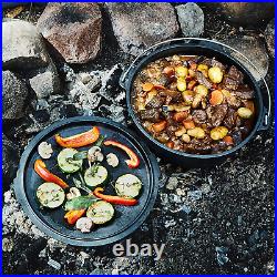 6Qt Cast Iron Camping Dutch Oven with Lid Lifter and Storage Bag Cast Iron Dut