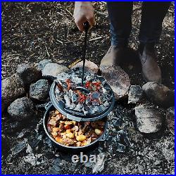 6Qt Cast Iron Camping Dutch Oven with Lid Lifter and Storage Bag Cast Iron Dut