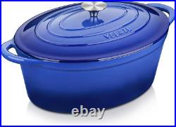 7.5 QT Enameled Oval Dutch Oven Pot with Lid, Cast Iron Dutch Oven with Dual Han