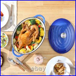 7.5 QT Enameled Oval Dutch Oven Pot with Lid, Cast Iron Dutch Oven with Dual Han