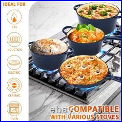 7 Piece Enameled Cast Iron Cookware Set, Pots And Pans Set, Ceramic Cookware