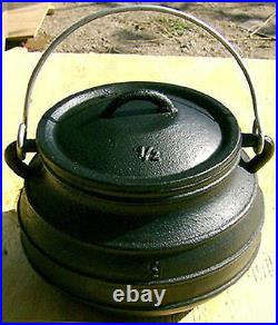 7QT Cast iron Dutch oven #2 Flat bottom Potjie Bean pot Campfire Survival