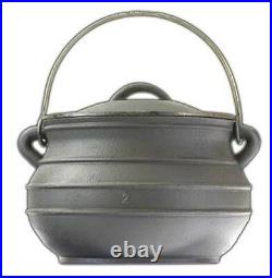 7QT Cast iron Dutch oven #2 Flat bottom Potjie Bean pot Campfire Survival