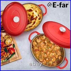 7QT Oval Dutch Oven Pot with Lid, Enameled Cast Iron Dutch Oven Dual Handles