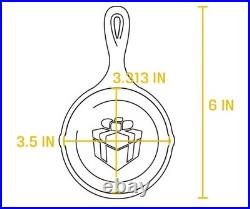 8 Count Lodge 3.5 Inch Cast Iron Pre-Seasoned Skillet Signature Teardrop Handle