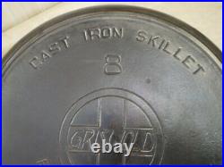 #8 Griswold Cast Iron Skillet 10.5 Frying Pan 704-g Large Slant Logo Heat Ring