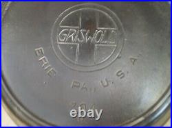 #8 Griswold Cast Iron Skillet 10.5 Frying Pan 704-g Large Slant Logo Heat Ring