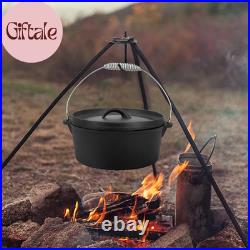 8 Piece Pre-Seasoned Dutch Oven Cooking Set Cast Iron Camping Kitchen Cookware B