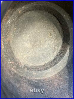 #9 1800s Cast Iron Bean Pot Gypsy Kettle 3 Leg Cowboy Cauldron Gate Mark Ring