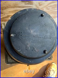 #9 1800s Cast Iron Bean Pot Gypsy Kettle 3 Leg Cowboy Cauldron Gate Mark Ring