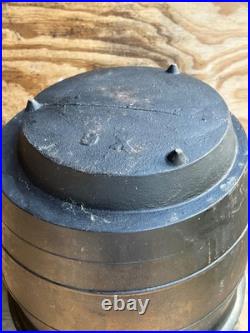 #9 1800s Cast Iron Bean Pot Gypsy Kettle 3 Leg Cowboy Cauldron Gate Mark Ring