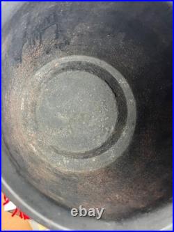 #9 1800s Cast Iron Bean Pot Gypsy Kettle 3 Leg Cowboy Cauldron Gate Mark Ring