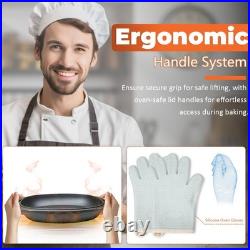 9.2 QT Heavy Duty Pre-seasoned Cast Iron Bread Pan, Large Loaf Dutch Oven wit