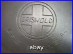 #9 Griswold Cast Iron Skillet 11 Frying Pan 710-h Large Slant Logo Heat Ring