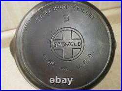 #9 Griswold Cast Iron Skillet 11 Frying Pan 710-h Large Slant Logo Heat Ring