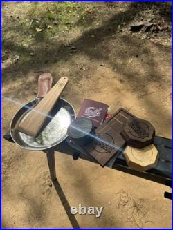 9 Lodge Shallow Side Polished Cast Iron Skillet With entire kit