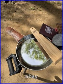 9 Lodge Shallow Side Polished Cast Iron Skillet With entire kit