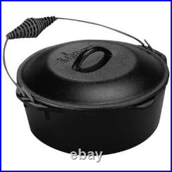 9 quart seasoned cast iron Camp Dutch oven, indoor and outdoor cooking