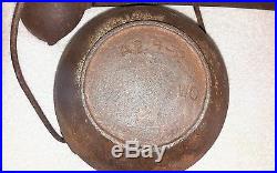 Antique 1848-1865 CIVIL War Cast Iron Heat Ring Cauldron Handled Pot & Laddle