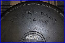Antique Griswold 718 14 Cast Iron Skillet Large Logo Block Letters Smoke Ring