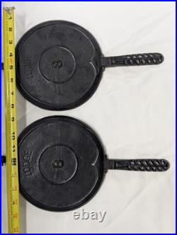 ANTIQUE LODGE #8 CAST IRON WAFFLE MAKER With STAND ARC LOGO RARE GREAT CONDITION