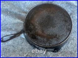 ANTIQUE No. 8 Cast Iron Skillet, WITH bottom heat ring, ERIE