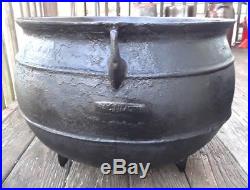 ANTIQUE RARE Signed BALTIMORE LARGE CAST IRON 15 GALLON GYPSY KETTLE CAULDRON