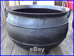 ANTIQUE RARE Signed BALTIMORE LARGE CAST IRON 15 GALLON GYPSY KETTLE CAULDRON