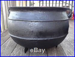 ANTIQUE RARE Signed BALTIMORE LARGE CAST IRON 15 GALLON GYPSY KETTLE CAULDRON