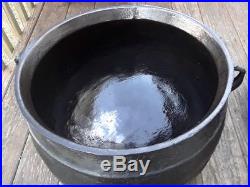 ANTIQUE RARE Signed BALTIMORE LARGE CAST IRON 15 GALLON GYPSY KETTLE CAULDRON