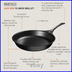 AUS-ION 10 Pre-Seasoned Lightweight Iron Skillet Must-Have Kitchen Tool