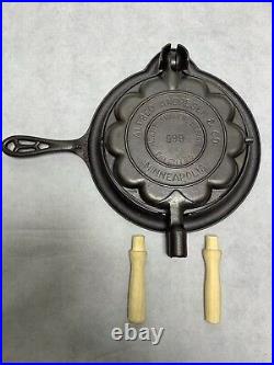 Alfred Andresen & Co Heart Shaped Cast Iron Waffle Maker With Griswold Base