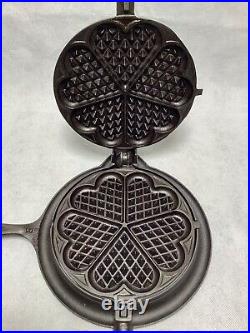 Alfred Andresen & Co Heart Shaped Cast Iron Waffle Maker With Griswold Base