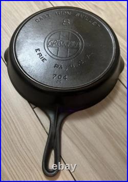 Amazing Condition Griswold Slant Logo #8 Cast Iron Skillet Large Block Heat Ring