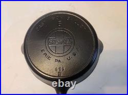 Ant. Griswold Skillet #6 Slant Logo Cast Iron Skillet 699 B With Heat Ring