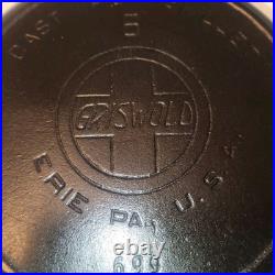 Ant. Griswold Skillet #6 Slant Logo Cast Iron Skillet 699 B With Heat Ring