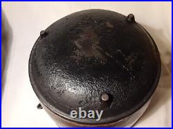 Antique 10 CAST IRON Cauldron #8 Three Leg Bean Pot Kettle withHandle-Gate Mark