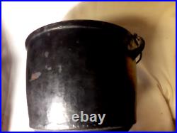 Antique 10 CAST IRON Cauldron #8 Three Leg Bean Pot Kettle withHandle-Gate Mark