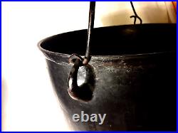 Antique 10 CAST IRON Cauldron #8 Three Leg Bean Pot Kettle withHandle-Gate Mark