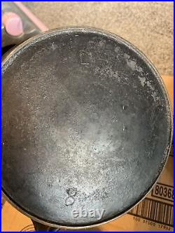 Antique 1800's Griswold Cast Iron No. 8 ERIE Logo Skillet with Heat Ring