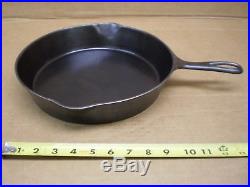 Antique 1800's Sidney Hollow Ware Co #9 Cast Iron Skillet 11 Fry Pan Clean