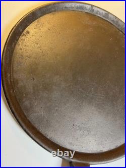 Antique 1800s Cast Iron Round Griddle Pan Skillet Gate Mark Heat Ring Restored