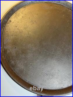 Antique 1800s Cast Iron Round Griddle Pan Skillet Gate Mark Heat Ring Restored