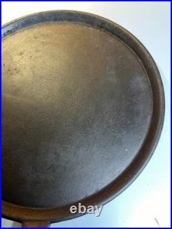 Antique 1800s Cast Iron Round Griddle Pan Skillet Gate Mark Heat Ring Restored