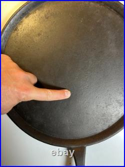 Antique 1800s Cast Iron Round Griddle Pan Skillet Gate Mark Heat Ring Restored