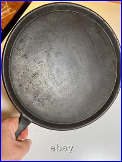 Antique 1800s Cast Iron Round Griddle Pan Skillet Gate Mark Heat Ring Restored