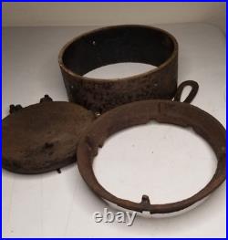 Antique 1800s Cast Iron Waffle Maker Primitive Kitchen Cookware Collectible