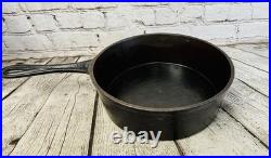 Antique 1800s Gate Marked Cast Iron Deep Skillet Saucepan Unmarked USA Restored